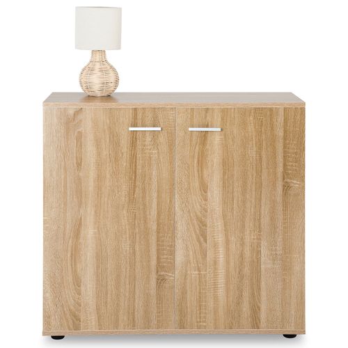 Buffet Chicago Avec 2 Portes, En Mélaminé Décor Chêne Sonoma