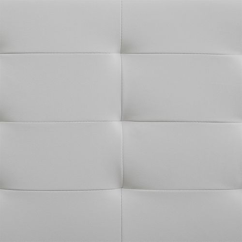 Lit Simple Marlon, 120 X 190 Cm, Capitonné Avec Sommier, Revêtement Synthétique Blanc