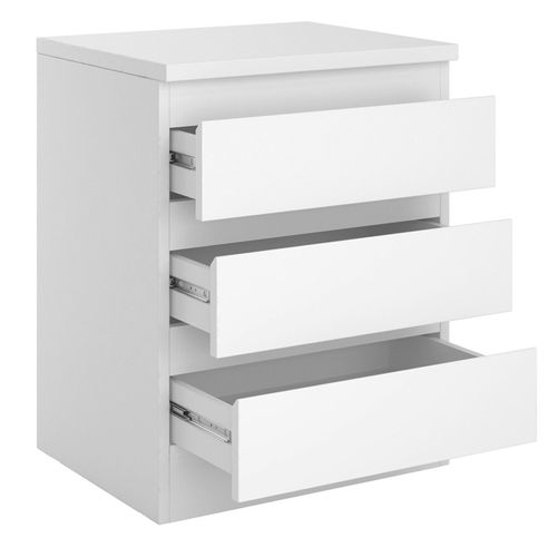 Table De Chevet Burgos, En Mélaminé Blanc Mat