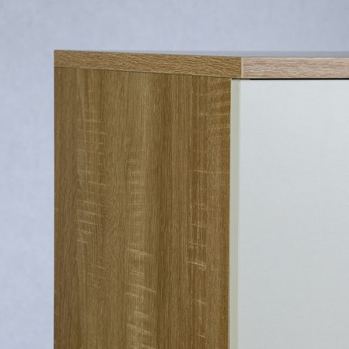 Buffet Salle à Manger Chicago L 91 Cm En Bois - Blanc Et Sonoma
