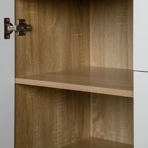 Buffet Salle à Manger Chicago L 91 Cm En Bois - Blanc Et Sonoma