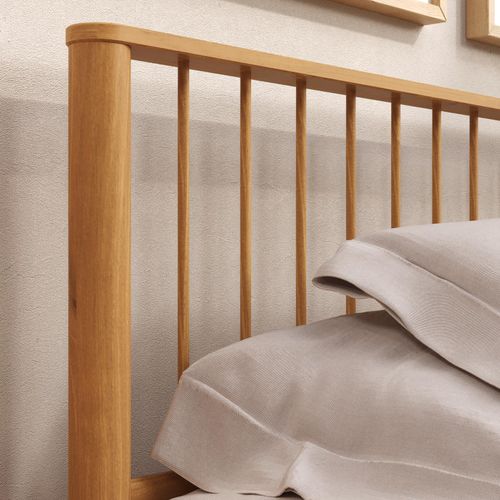 Lit 140 X 190 Avec Sommier Apoana En Bois Massif - Coloris Chêne