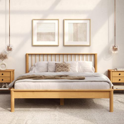 Lit 140 X 190 Avec Sommier Apoana En Bois Massif - Coloris Chêne