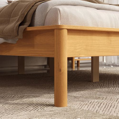Lit 140 X 190 Avec Sommier Apoana En Bois Massif - Coloris Chêne