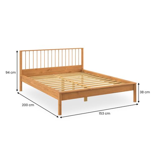 Lit 140 X 190 Avec Sommier Apoana En Bois Massif - Coloris Chêne