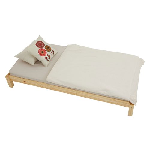 Lot De 2 Lits Superposables 90x190 Cm Rino En Pin Massif, Vernis Naturel