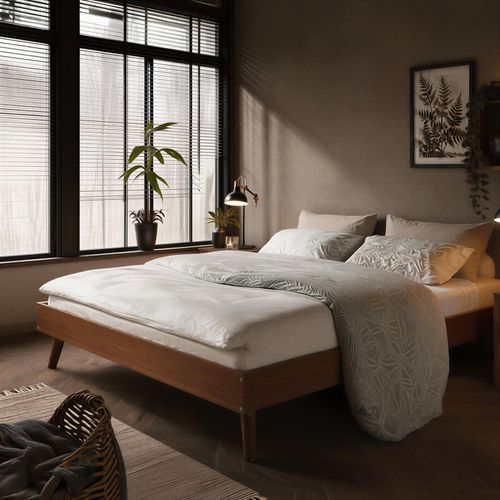 Lit Futon Karri 140 X 190 Cm, En Bois Massif - Coloris Châtaignier