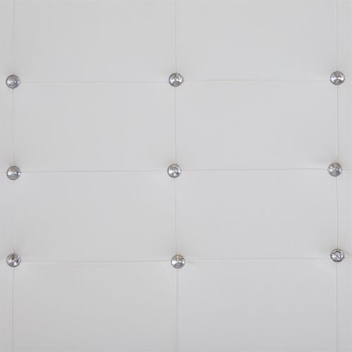 Lit Simple Tico, 90 X 190 Cm, Capitonné Avec Sommier, Revêtement Synthétique Blanc