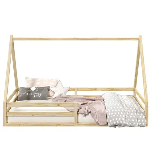 Lit Cabane Sila 90 X 190 Cm, En Pin Massif Naturel