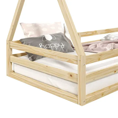 Lit Cabane Sila 90 X 190 Cm, En Pin Massif Naturel