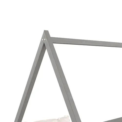 Lit Cabane Sila 90 X 190 Cm, En Pin Massif Gris