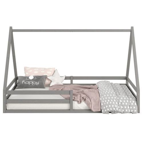 Lit Cabane Sila 90 X 190 Cm, En Pin Massif Gris