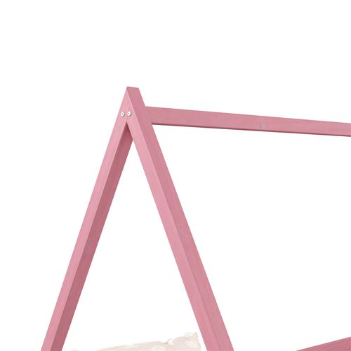 Lit Cabane Sila 90 X 190 Cm, En Pin Massif Rose