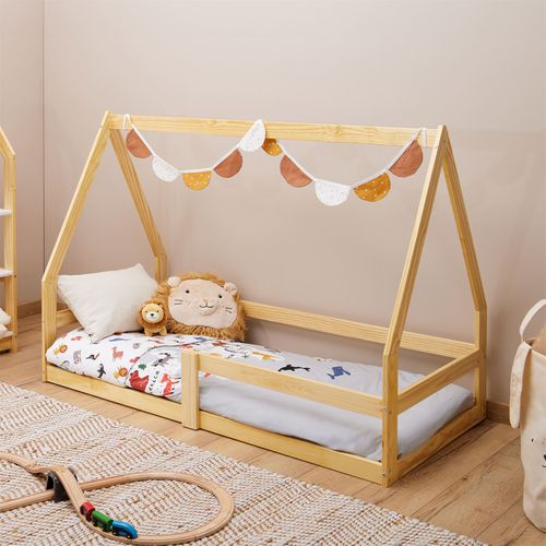 Lit Cabane Lusia 80 X 160 Cm, En Pin Massif Naturel