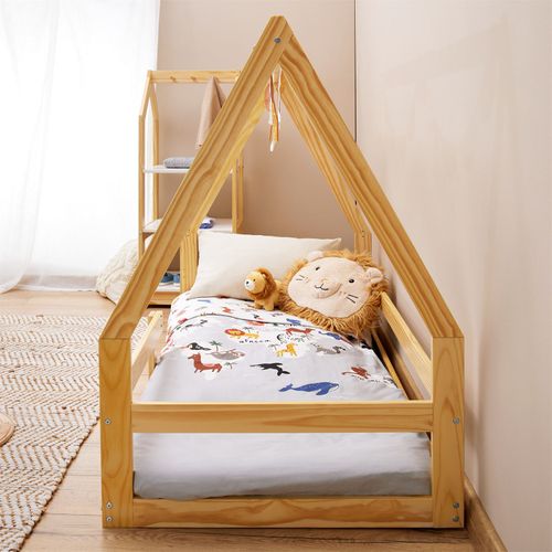 Lit Cabane Lusia 80 X 160 Cm, En Pin Massif Naturel
