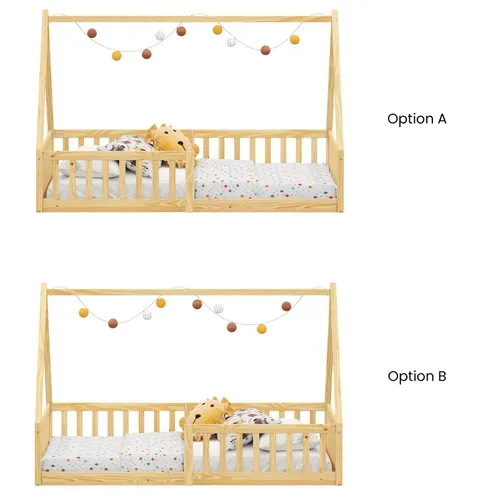 Lit Cabane Nicolas 90 X 190 Cm, En Pin Massif Coloris Naturel