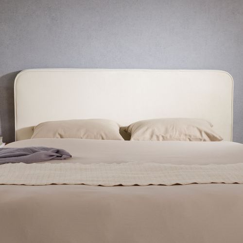 Tête De Lit PILOV 140 Cm Tissu Rembourré Grège - Design Arrondi Moderne, Fixation Murale, Élégance Et Confort