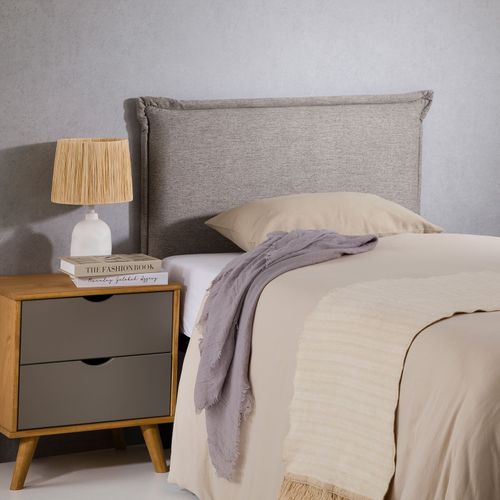 IDIMEX Tête De Lit MAVELI 90 Cm Capitonnée Écru – Tissu Rembourré, Pieds Bois, Style Élégant Et Confortable