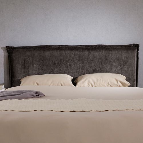 Tête De Lit Ovio 160 Sur Pieds, En Tissu - Gris