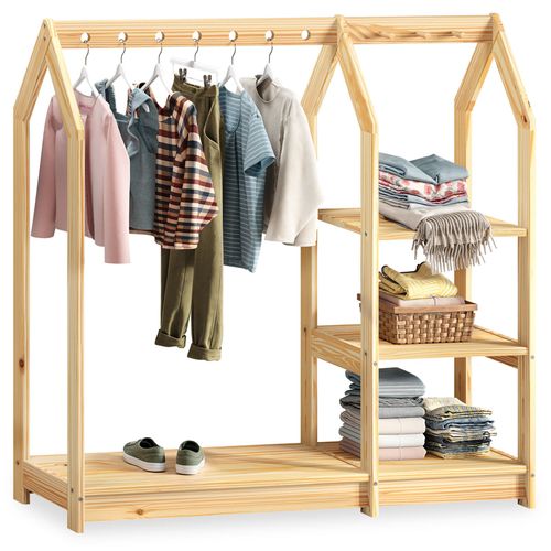 Penderie Enfant Tobias Alice's Home - Bois Massif Pin Naturel Blanc, 70x100 Cm Style Scandinave