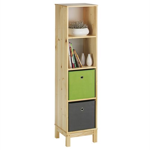 Etagère 4 Casiers En Pin Logo, Vernis Naturel