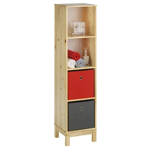 Etagère 4 Casiers En Pin Logo, Vernis Naturel