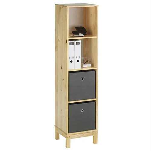 Etagère 4 Casiers En Pin Logo, Vernis Naturel