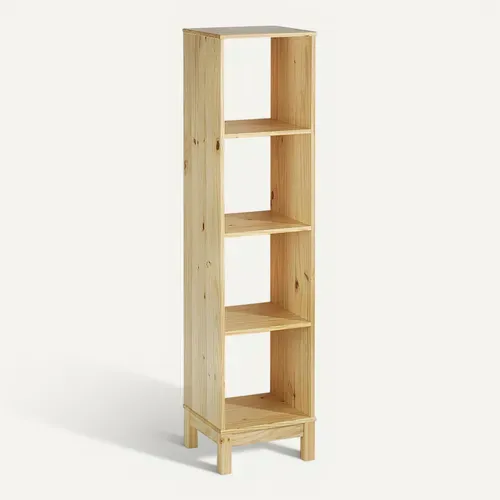 Etagère 4 Casiers En Pin Logo, Vernis Naturel