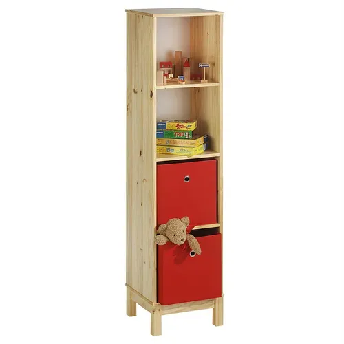 Etagère 4 Casiers En Pin Logo, Vernis Naturel