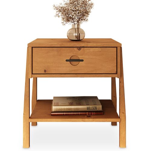 Table De Chevet Adamo H 49 Cm Avec Tiroir En Bois Massif - Coloris Chêne