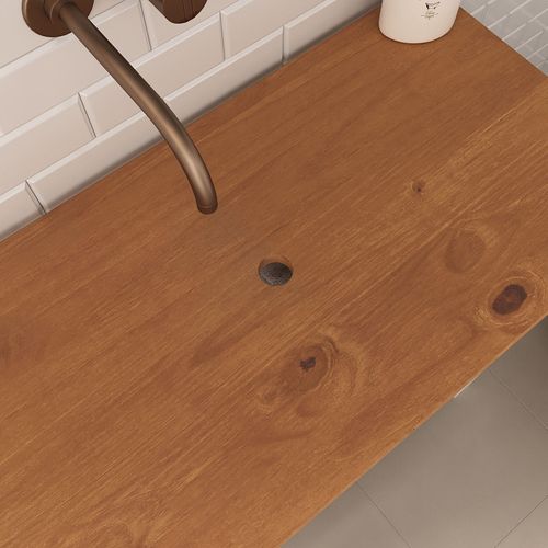 Meuble Sous Lavabo Tequila Style Mexicain Avec 2 Tiroirs En Bois Massif