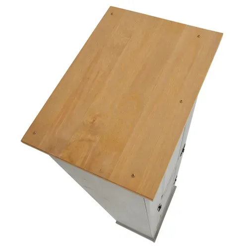 Armoire Tequila Avec 1 Porte Et 2 Tiroirs, En Pin Massif Lasuré Gris Et Brun