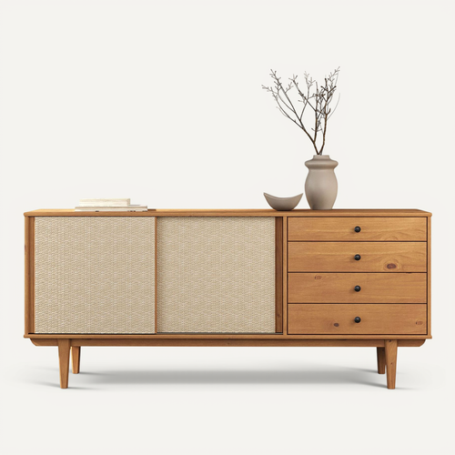 Buffet Simona L 175 Cm En Bois Massif - Coloris Chêne