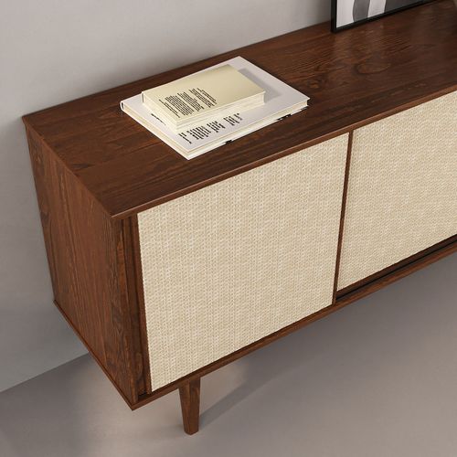 Buffet Simona L 175 Cm En Bois Massif - Coloris Châtaignier