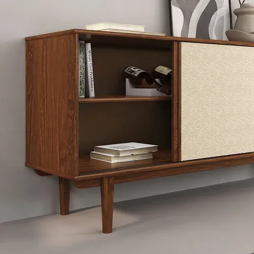 Buffet Simona L 175 Cm En Bois Massif - Coloris Châtaignier