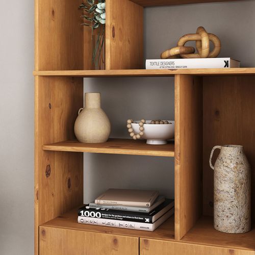 Buffet Haut Simona H 188 Cm En Bois Massif - Coloris Chêne