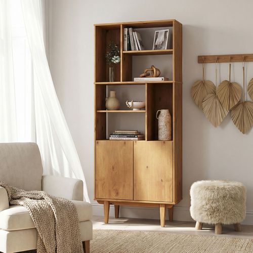Buffet Haut Simona H 188 Cm En Bois Massif - Coloris Chêne