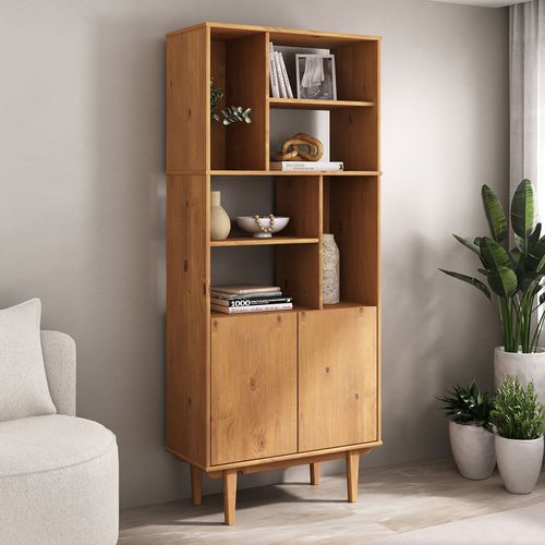 Buffet Haut Simona H 188 Cm En Bois Massif - Coloris Chêne