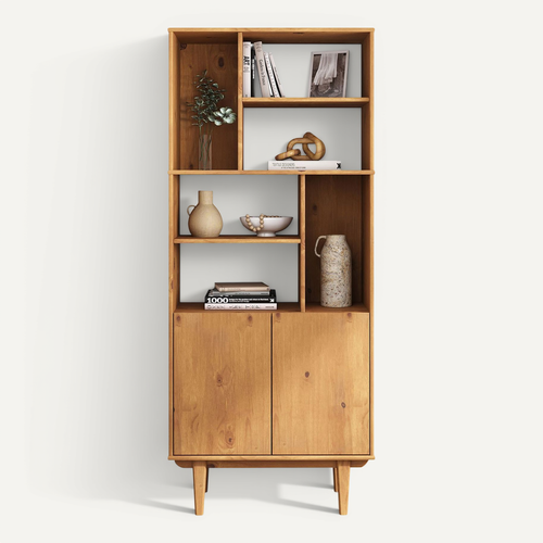 Buffet Haut Simona H 188 Cm En Bois Massif - Coloris Chêne