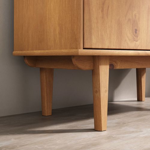 Buffet Haut Simona H 188 Cm En Bois Massif - Coloris Chêne
