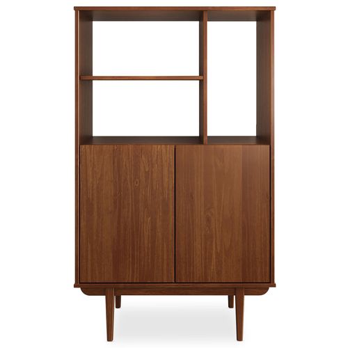 Buffet Haut Simona H 133 Cm En Bois Massif - Coloris Châtaignier