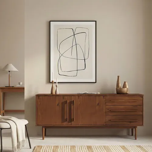 Buffet Tecca L 170 Cm 2 Portes 3 Tiroirs En Bois Massif - Coloris Châtaignier