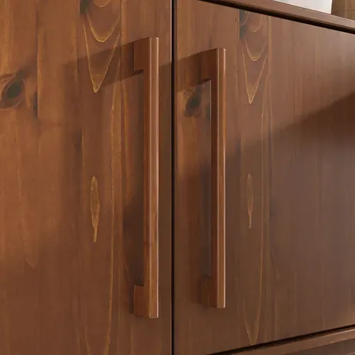 Buffet Tecca L 170 Cm 2 Portes 3 Tiroirs En Bois Massif - Coloris Châtaignier