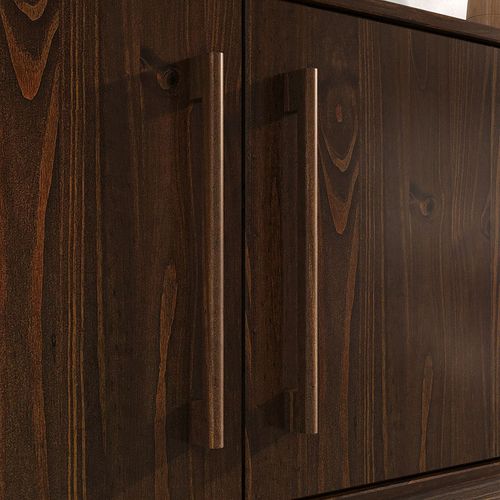 Buffet Tecca L 170 Cm 2 Portes 3 Tiroirs En Bois Massif - Coloris Noyer