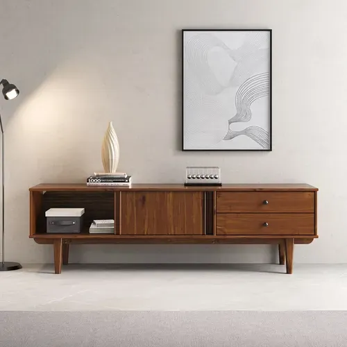 Meuble TV Simona L 175 Cm En Bois Massif - Coloris Châtaignier