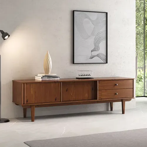 Meuble TV Simona L 175 Cm En Bois Massif - Coloris Châtaignier