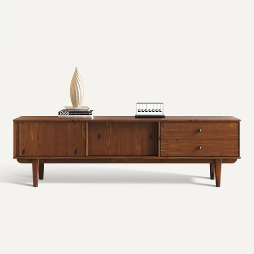 Meuble TV Simona L 175 Cm En Bois Massif - Coloris Châtaignier