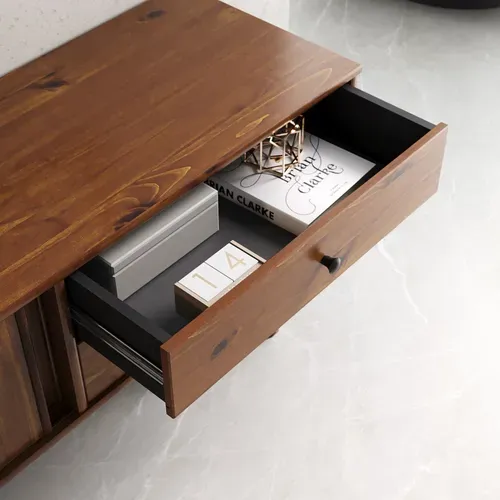 Meuble TV Simona L 175 Cm En Bois Massif - Coloris Châtaignier