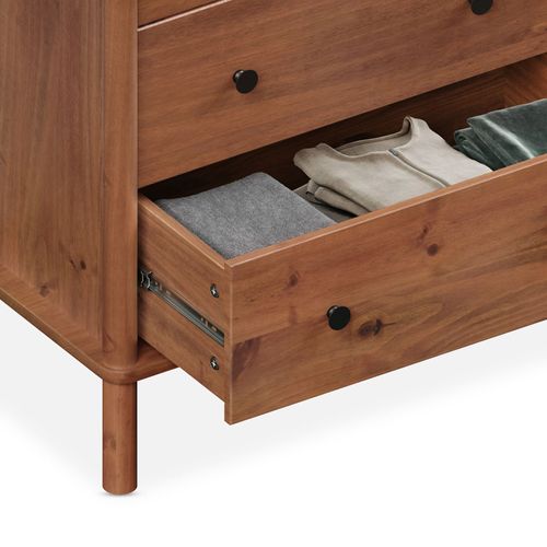 Commode Apoana L 132 Cm 6 Tiroirs En Bois Massif - Coloris Châtaignier