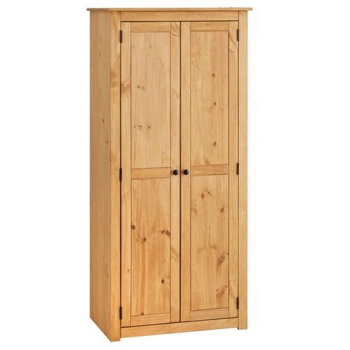 Armoire Cancun Avec 2 Portes, En Pin Massif Finition Teintée/cirée